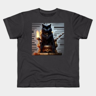 Black Cat King Kids T-Shirt